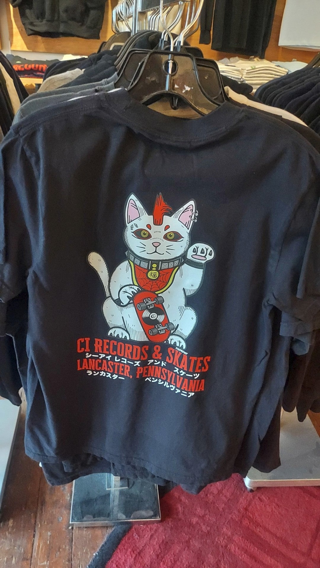 CI Cat Shirt - Black | Lucky Cat Japan