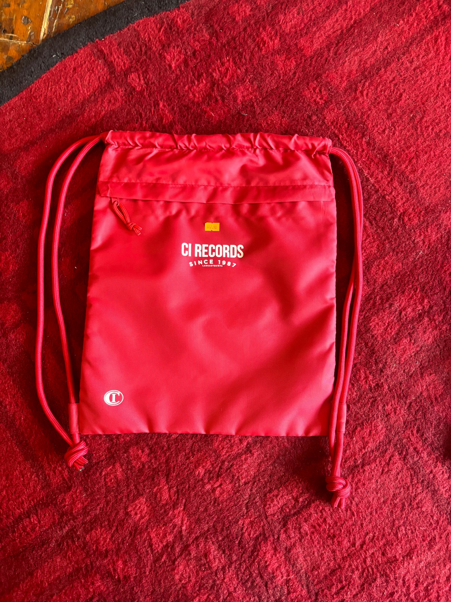 CI Records Drawstring Bag With Zipper