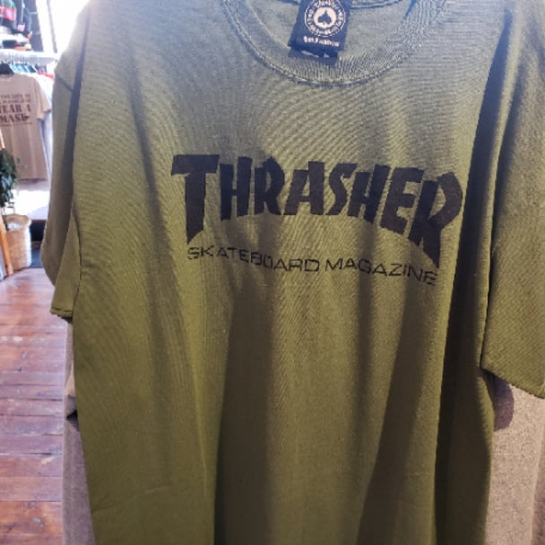 Thrasher Mag Army Green Tee