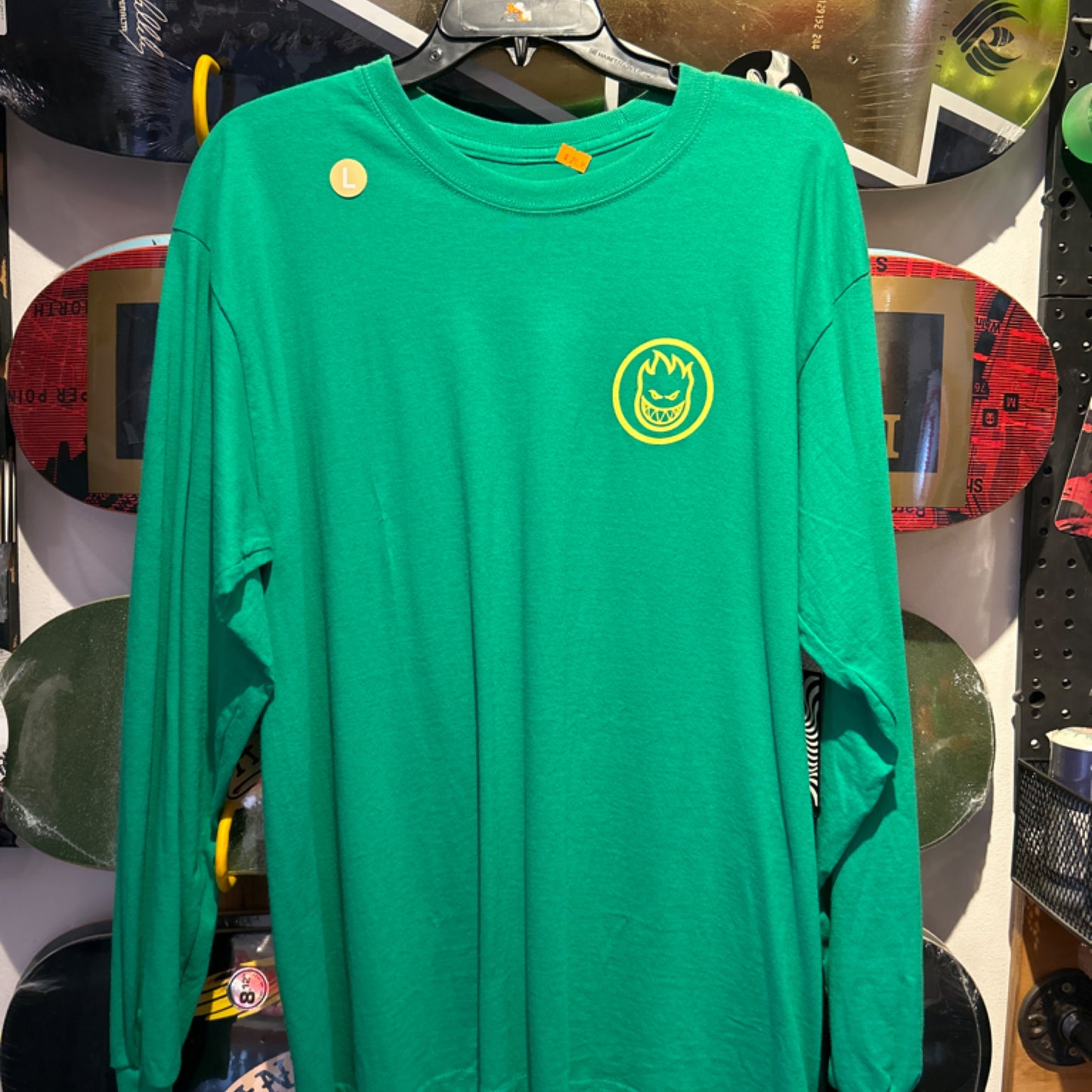 Spitfire Bighead/Vortex Green/Yellow Long Sleeve Shirt