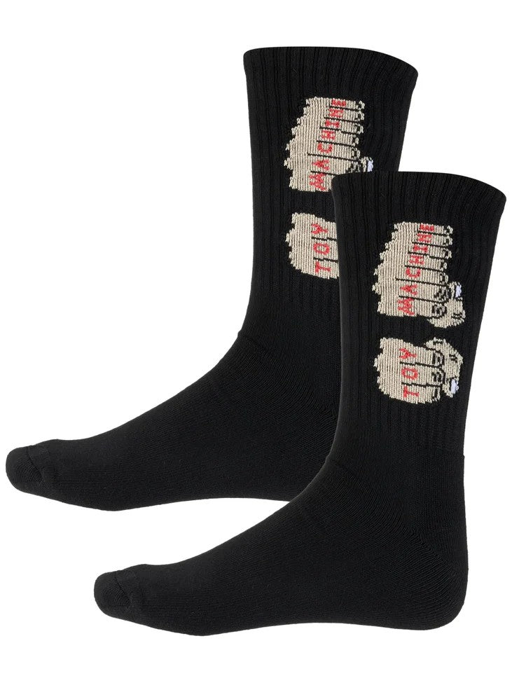 Toy Machine Fists Black Crew Socks