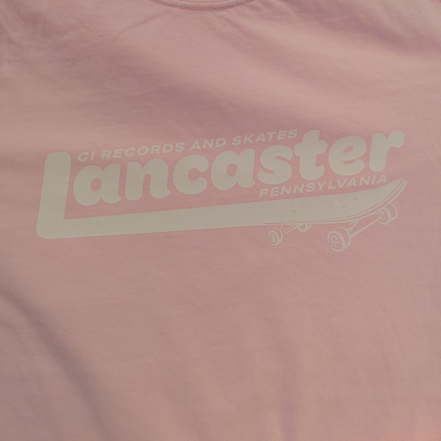 CI 'Lancaster' Logo Tee - Light Pink on Pink