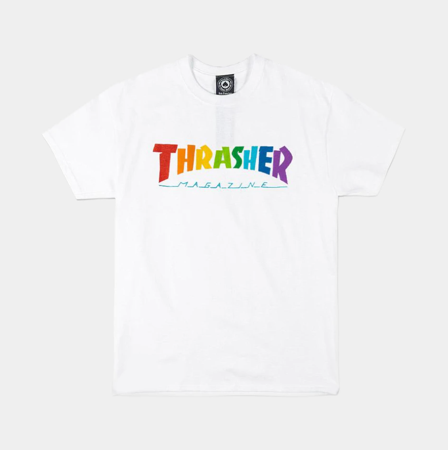 Thrasher Skate Mag Rainbow Tee White