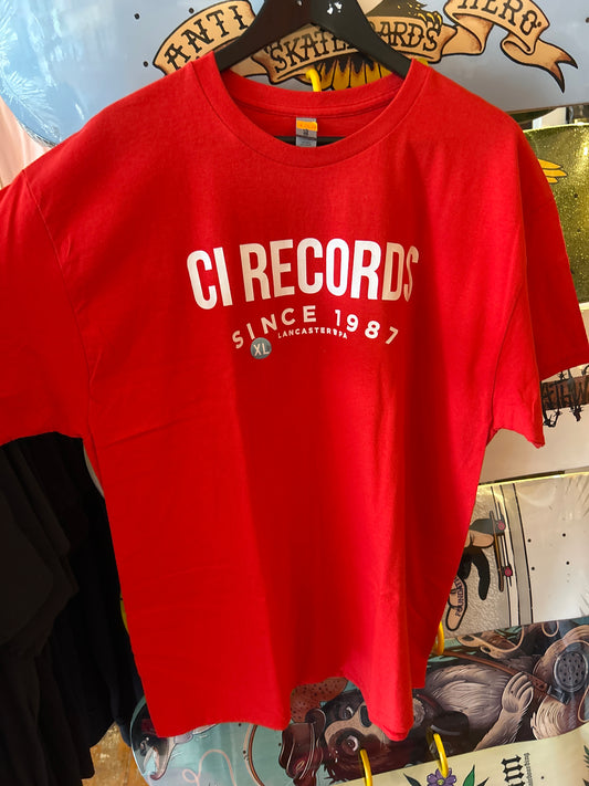 CI Records Original 1987 Tee - Red w/ White Lettering