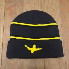 Krooked Skateboards Bird Lightning Beanie (Navy/Yellow)