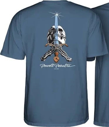 Powell Skull and Sword Slate Blue