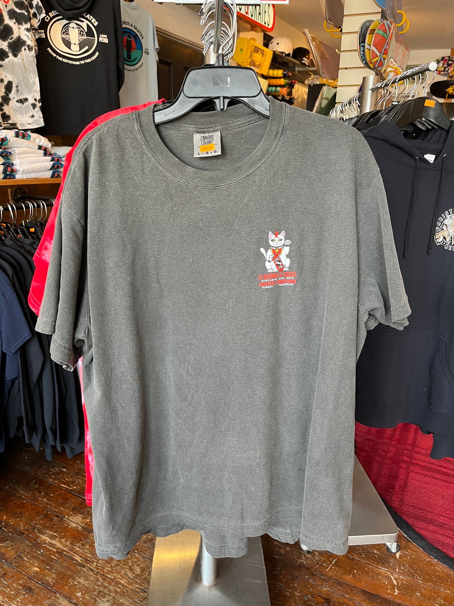 CI Cat Shirt - Dark Grey | Lucky Cat Japan