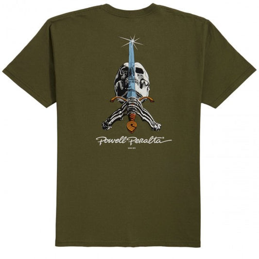 Powell Skull and Sword Military Green