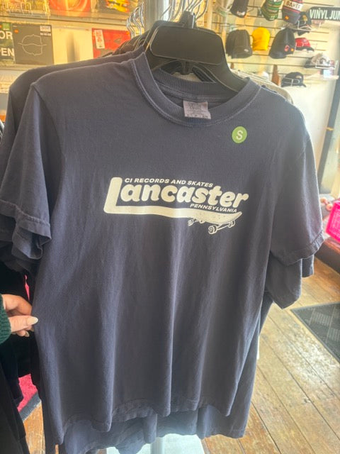 CI 'Lancaster' Logo Tee - White on Navy Blue