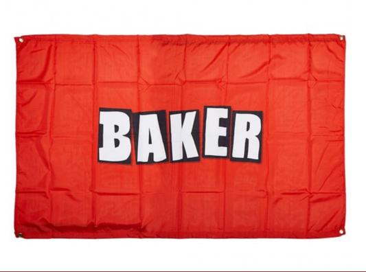 Baker Brand Logo Flag 3x5' RED