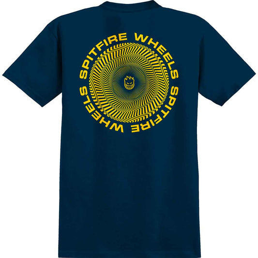 Spitfire Classic Vortex Navy & Yellow Tee