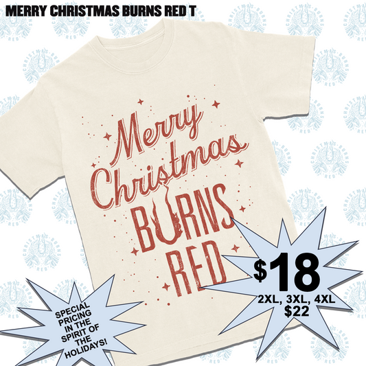 Merry Christmas Burns Red T-Shirt