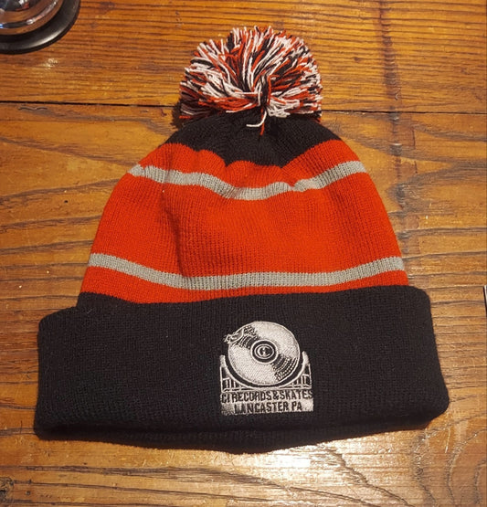 CI Records & Skates Pom Pom Beanie