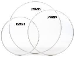 Drum Heads- Evans 3-pk 10"12"14" Clear