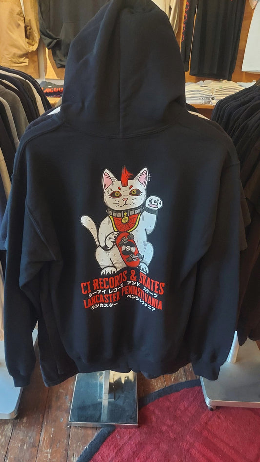 CI Cat Hoodie - Black | Lucky Cat Japan