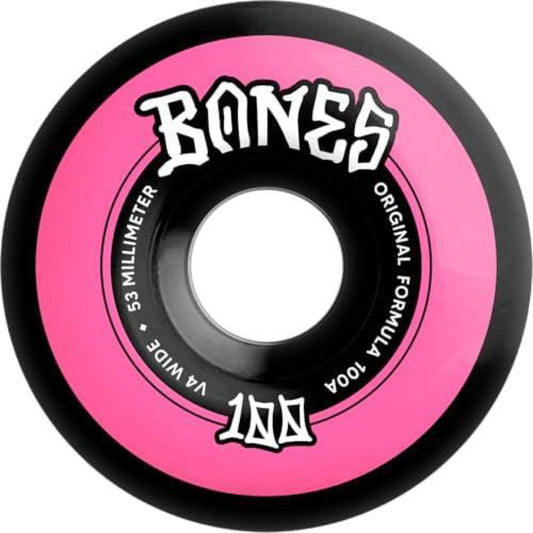 Bones Wheels OG Formula Wides 100 ' S Skateboard Wheels, 53mm, 100A, V4 Wide