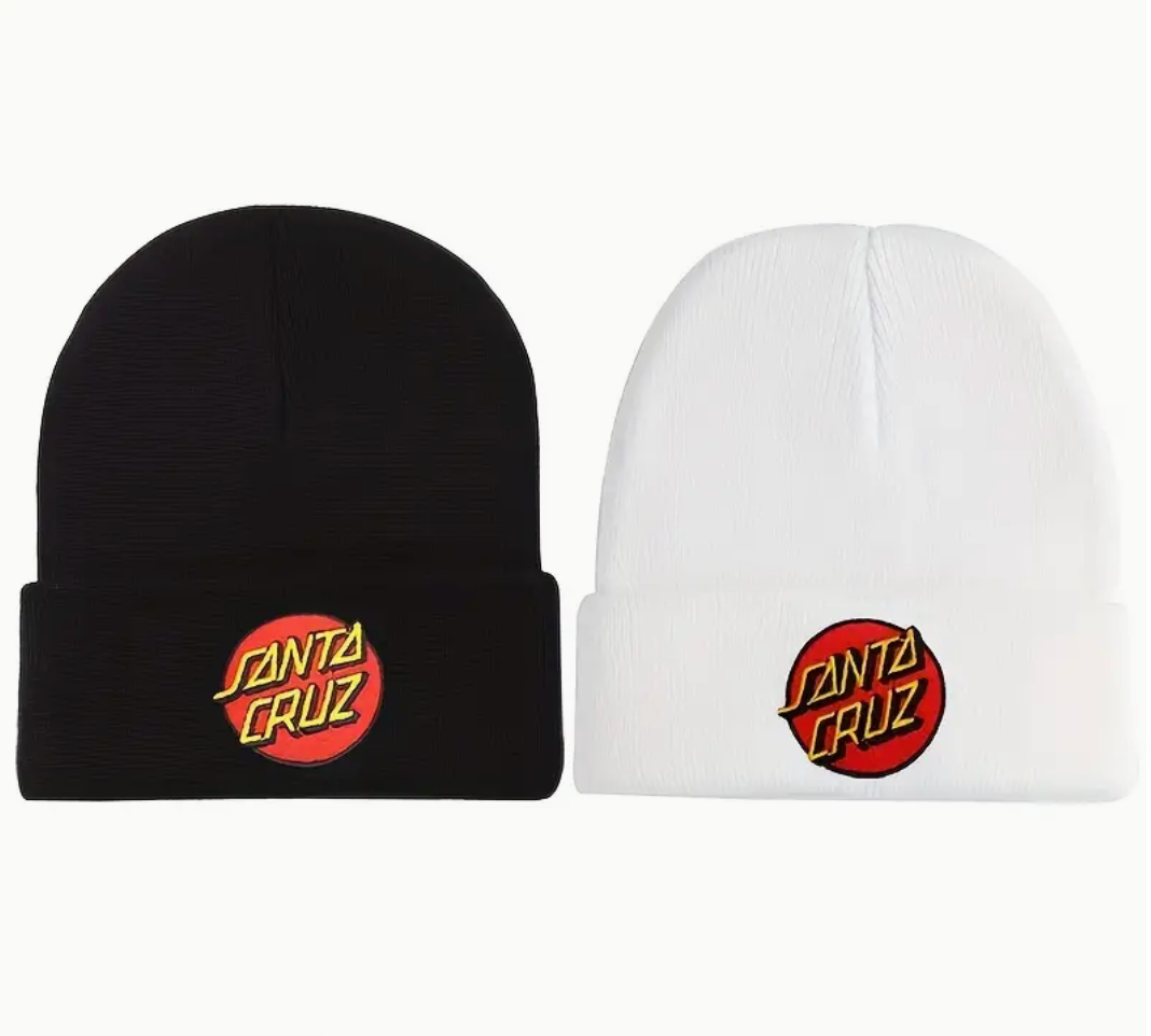 Santa Cruz Patch Beanie - BLACK OR WHITE