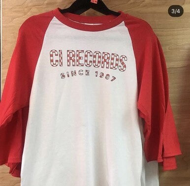 CI Records Baseball Tee - Red/White