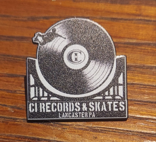 CI Records & Skates Die-Cut Pin