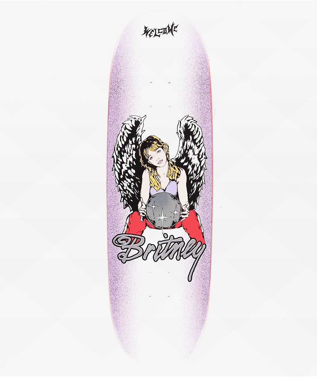 Welcome/Britney Spears - Angel, Purple/White 9.5" Deck