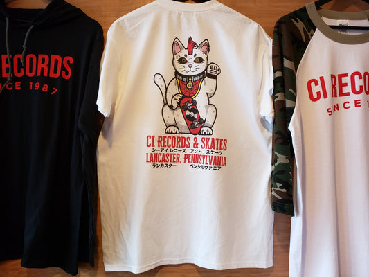CI Cat Shirt - White | Lucky Cat Japan