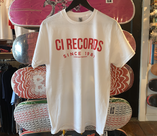 CI Records Original 1987 White/Red Lettering Tee