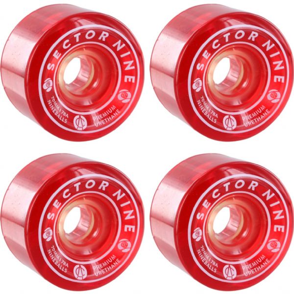 Sector 9 Nine Balls Cruiser Wheels  78A Clear Red - 61mm