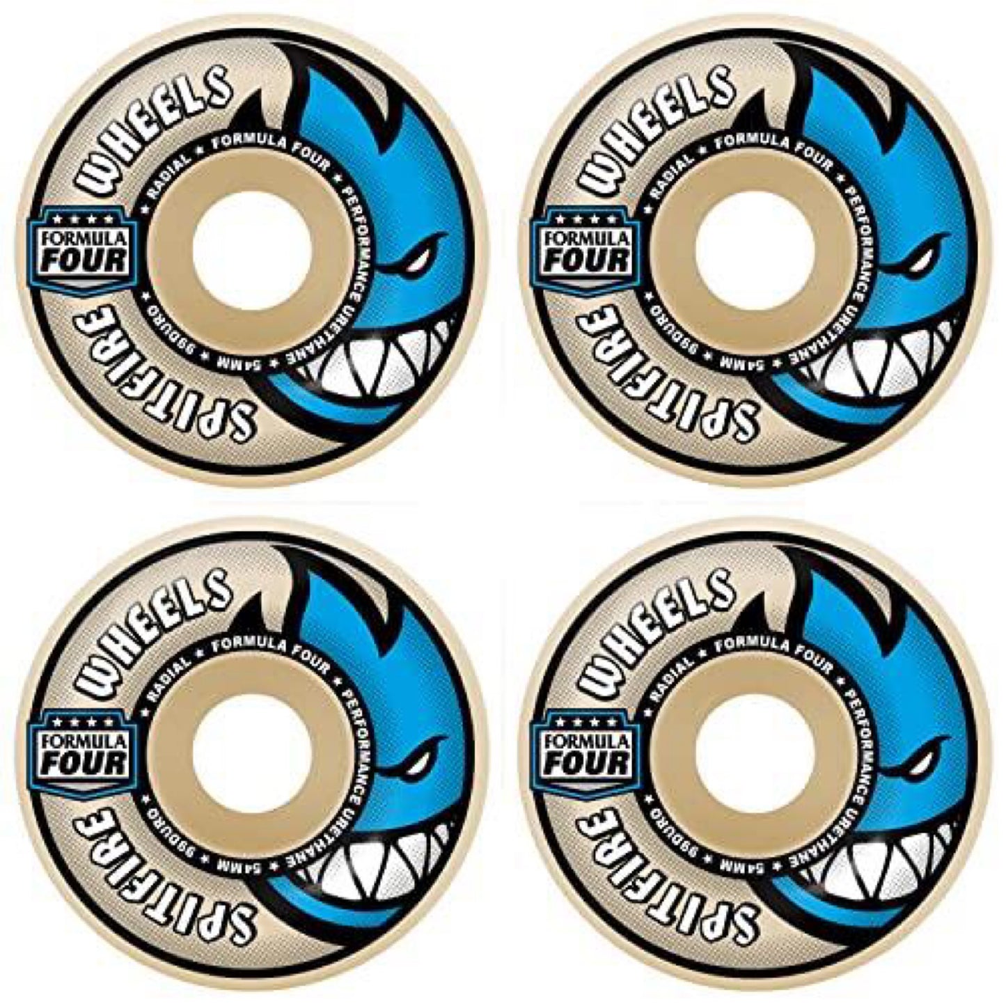 Spitfire Skateboard Wheels 54mm F4 97A Radial Full Natural