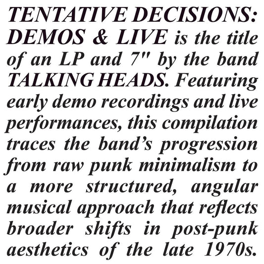 Talking Heads - Tentative Decisions