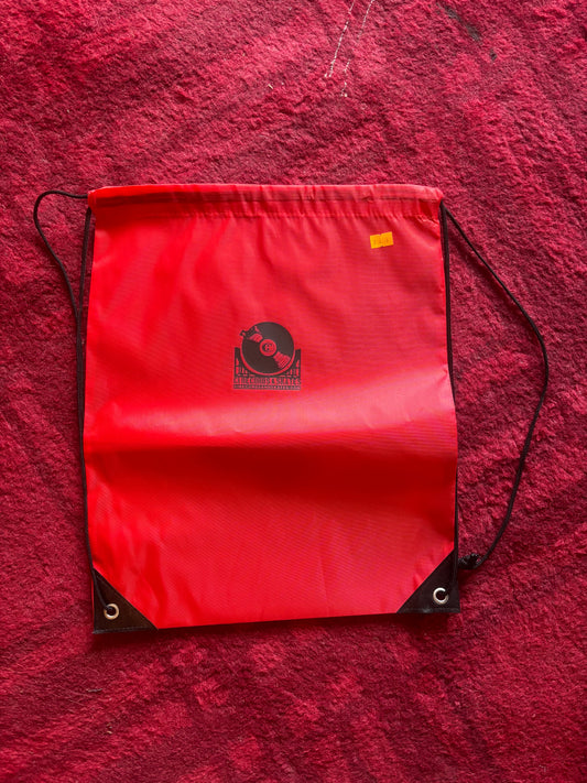 CI Records & Skates Red Drawstring Bag